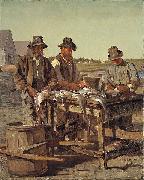 John George Brown Cleaning Fish USA oil painting artist